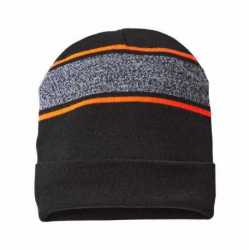 CAP AMERICA RKV12 USA-Made Variegated Striped Cuffed Beanie