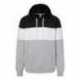 J America 8644 Varsity Fleece Colorblocked Hooded Sweatshirt