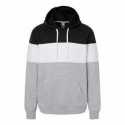 J America 8644 Varsity Fleece Colorblocked Hooded Sweatshirt