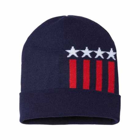 CAP AMERICA RK12 USA-Made Patriotic Cuffed Beanie