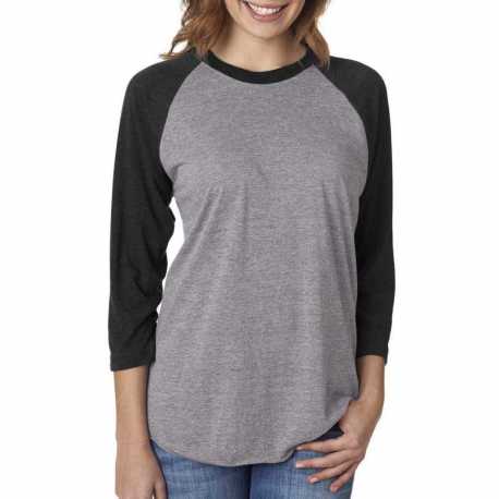 Next Level Apparel 6051 Unisex Triblend Three-Quarter Sleeve Raglan