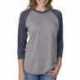 Next Level Apparel 6051 Unisex Triblend Three-Quarter Sleeve Raglan