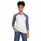 Next Level Apparel 6051 Unisex Triblend Three-Quarter Sleeve Raglan