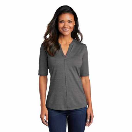 Port Authority LK583 Ladies Stretch Heather Open Neck Top