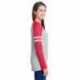 LAT 3534 Ladies Gameday Mash-Up Long Sleeve Fine Jersey T-Shirt