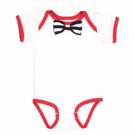 Rabbit Skins 4407 Baby Rib Infant Bow Tie Bodysuit