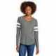 Sport-Tek LST6043 Ladies Halftime Stripe Long Sleeve V-Neck Tee