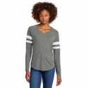 Sport-Tek LST6043 Ladies Halftime Stripe Long Sleeve V-Neck Tee