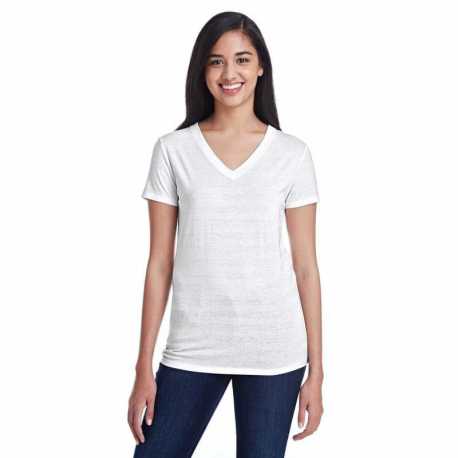 Threadfast Apparel 252RV Ladies Invisible Stripe V-Neck T-Shirt