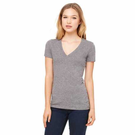 Bella + Canvas 8435 Ladies Triblend Short-Sleeve Deep V-Neck T-Shirt