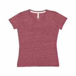 LAT 3591 Ladies V-Neck Harborside Melange Jersey T-Shirt