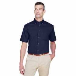 Harriton M500S Men's Easy Blend Short-Sleeve Twill Shirt with Stain-Release