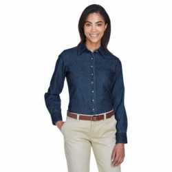 Harriton M550W Ladies Long-Sleeve Denim Shirt