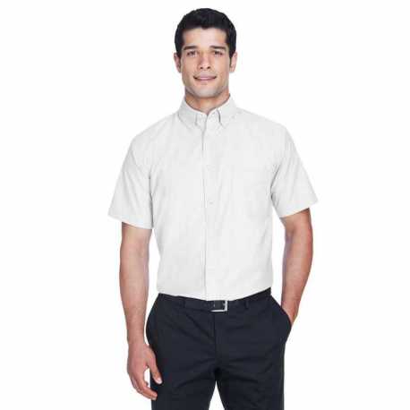 Harriton M600S Men's Short-Sleeve Oxford with Stain-Release