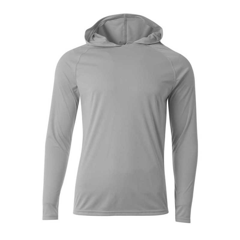 A4 N3409 Mens Cooling Performance Long-Sleeve Hooded T-shirt ...