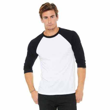 Bella + Canvas 3200 Unisex Three-Quarter Sleeve Baseball T-Shirt