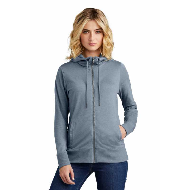 District DT673 Women's Featherweight French Terry Full-Zip Hoodie ...