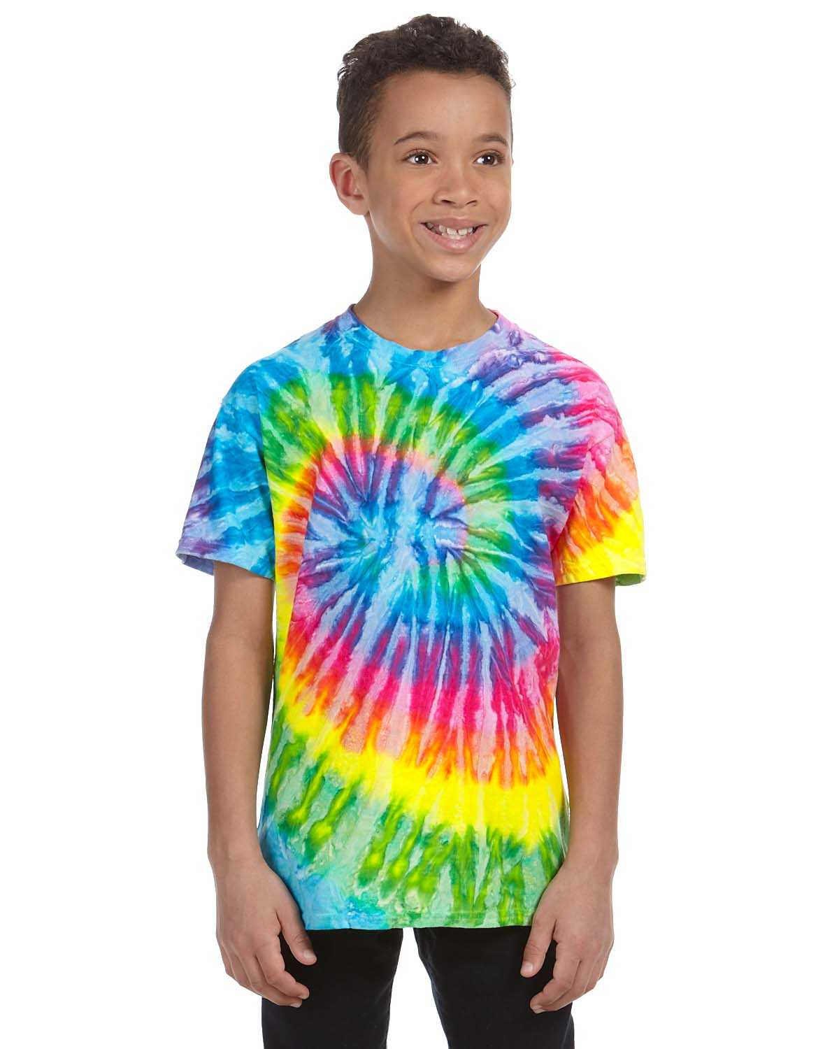 Tie-Dye CD100Y Youth 5.4 oz., 100% Cotton Tie-Dyed T-Shirt ...