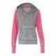 J America 8926 Women's Zen Fleece Raglan Hooded Sweatshirt