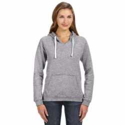 J America JA8836 Ladies Sydney Brushed V-Neck Hooded Sweatshirt