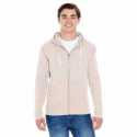 J America JA8872 Adult Triblend Full-Zip Fleece Hooded Sweatshirt