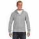 J America JA8872 Adult Triblend Full-Zip Fleece Hooded Sweatshirt