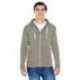 J America JA8872 Adult Triblend Full-Zip Fleece Hooded Sweatshirt