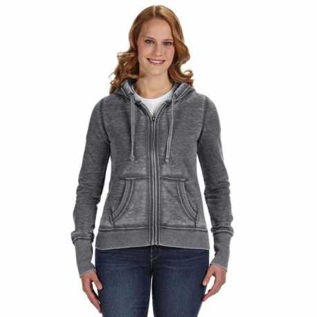 J America JA8913 Ladies Zen Full-Zip Fleece Hooded Sweatshirt