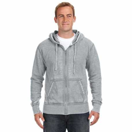 J America JA8916 Adult Vintage Zen Full-Zip Fleece Hooded Sweatshirt