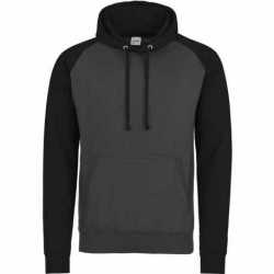 Just Hoods By AWDis JHA009 Adult Midweight Contrast Baseball Hooded Sweatshirt