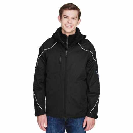 North End 88196 Men's Angle 3-in-1 Jacket with Bonded Fleece Liner