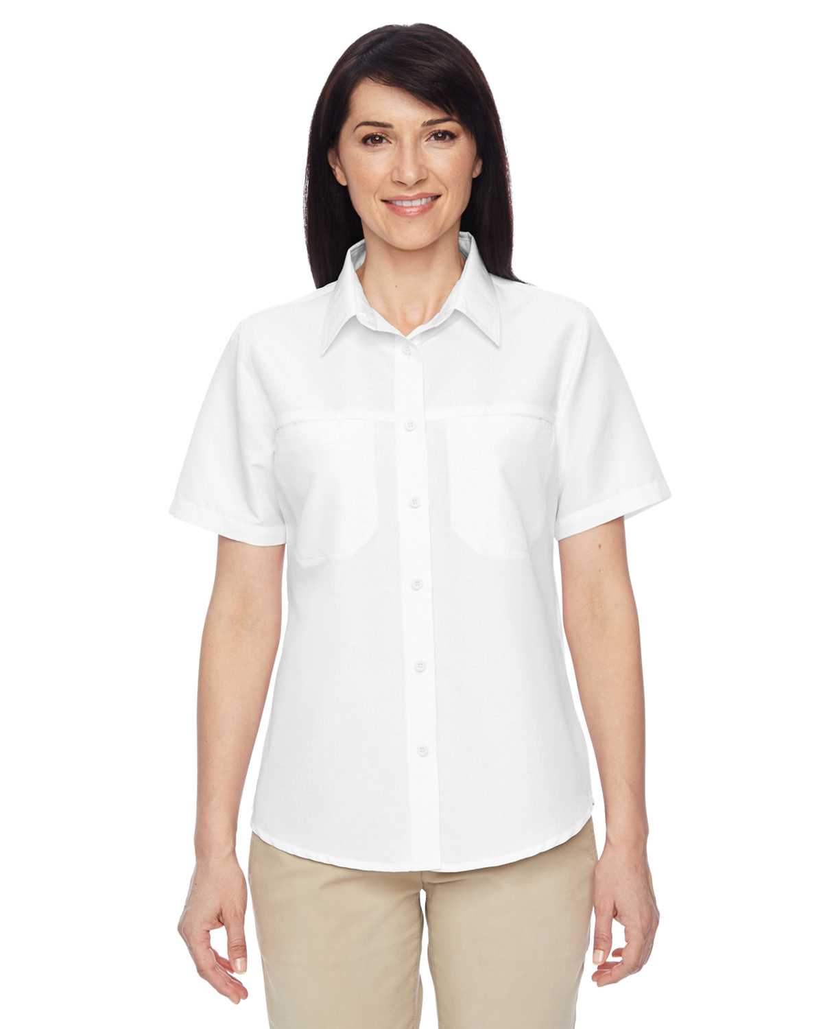 Harriton M580W Ladies' Key West Short-Sleeve Performance Staff Shirt ...
