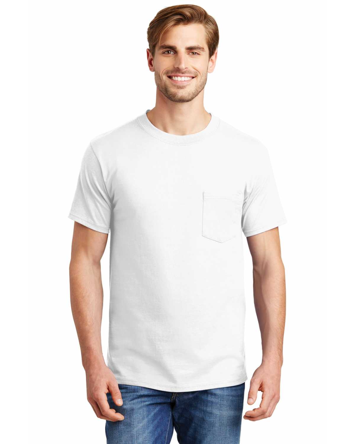 Hanes 5190 Beefy-T 100% Cotton T-Shirt with Pocket on discount ...