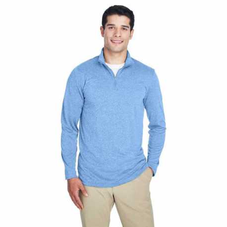 UltraClub 8618 Men's Cool & Dry Heathered Performance Quarter-Zip