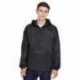 UltraClub 8925 Adult Quarter-Zip Hooded Pullover Pack-Away Jacket