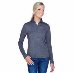 UltraClub 8618W Ladies Cool & Dry Heathered Performance Quarter-Zip