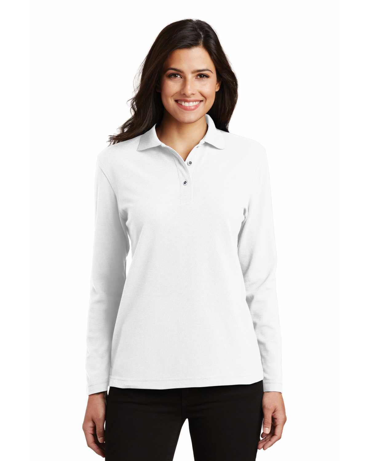 Port Authority L500LS Ladies Silk Touch Long Sleeve Polo on discount ...
