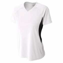 A4 NW3223 Ladies Color Block Performance V-Neck T-Shirt