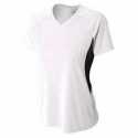 A4 NW3223 Ladies Color Block Performance V-Neck T-Shirt