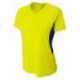 A4 NW3223 Ladies Color Block Performance V-Neck T-Shirt