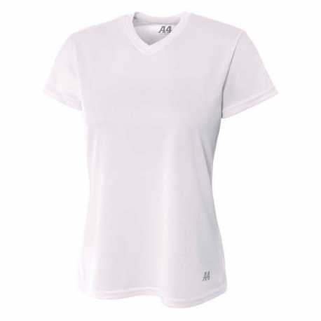 A4 NW3254 Ladies Birds-Eye Mesh V-Neck T-Shirt