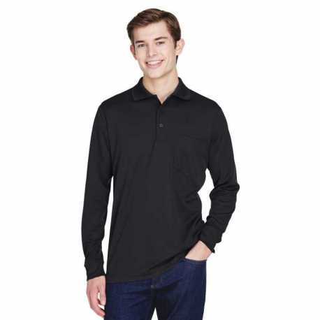 Core365 88192P Adult Pinnacle Performance Long-Sleeve Pique Polo with Pocket