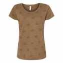 Code Five 3629 Women's Star Print Scoop Neck Tee