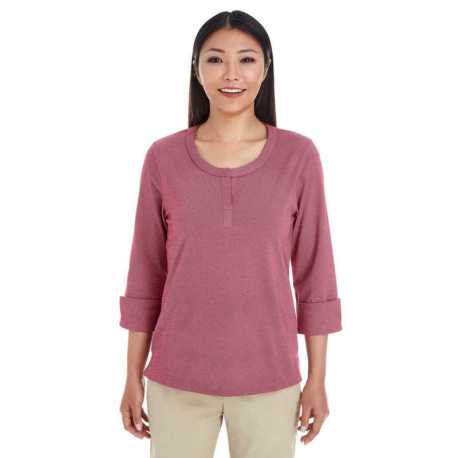 Devon & Jones DG230W Ladies Central Cotton Blend Melange Knit Top