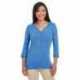 Devon & Jones DP186W Ladies Perfect Fit Y-Placket Convertible Sleeve Knit Top