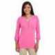 Devon & Jones DP186W Ladies Perfect Fit Y-Placket Convertible Sleeve Knit Top