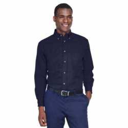 Harriton M500T Men's Tall Easy Blend Long-Sleeve Twill Shirt with Stain-Release