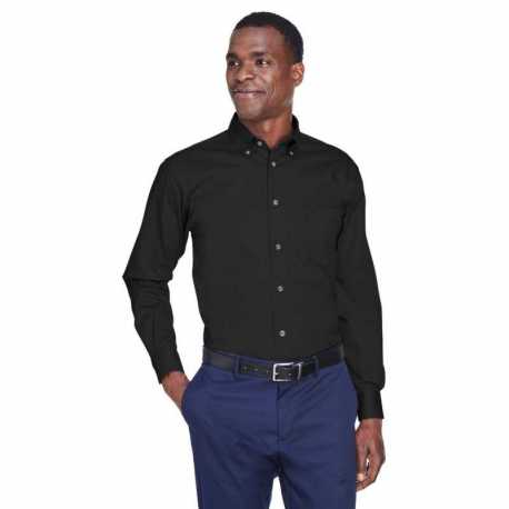 Harriton M500T Men's Tall Easy Blend Long-Sleeve Twill Shirt with Stain-Release