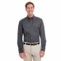 Harriton M581 Men's Foundation Cotton Long-Sleeve Twill Shirt with Teflon