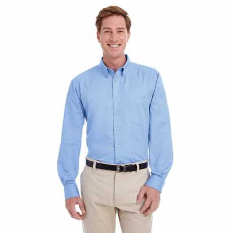 Harriton M581 Men's Foundation Cotton Long-Sleeve Twill Shirt with Teflon
